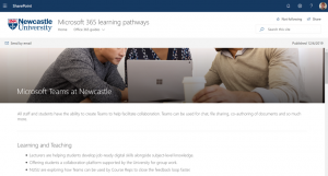 Screenshot of Microsoft Teams learning pathways site