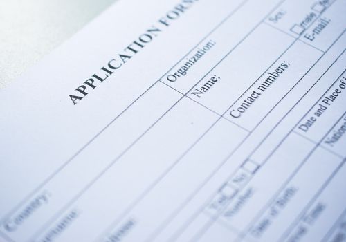 Image of application form.